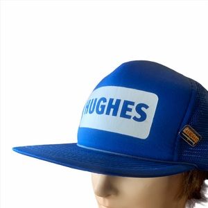 Vintage 80s Hughes AMRAAM Snapback Hat Cap & Pin Trucker Mesh Style